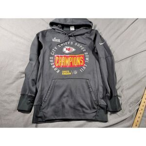 Nike Kansas City Chiefs Super Bowl LVII‎ Champions Black Hoodie Men's Small